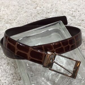 Tateossian London brown croc leather belt Italy 38